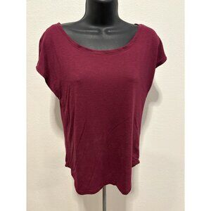 SO Authentic Women Small Top Blouse Cap Sleeve Casual Round Neck Marion